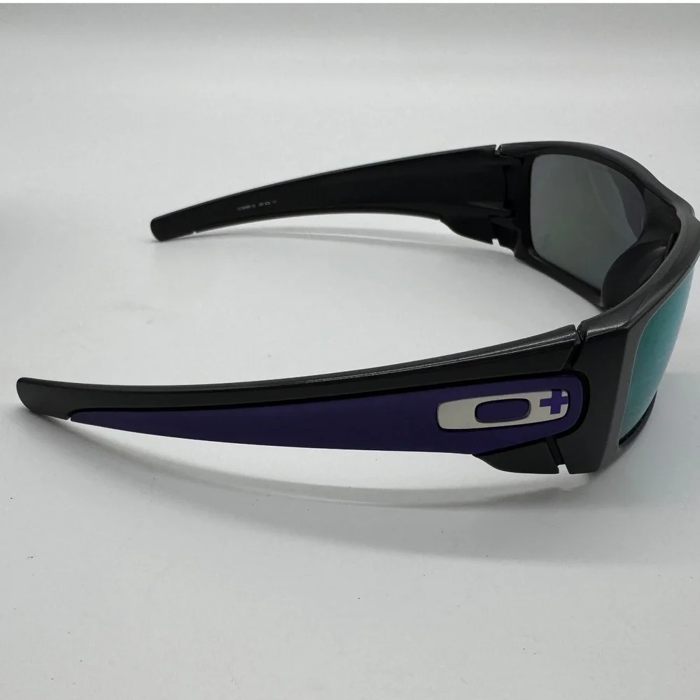 Oakley Fuel Cell OO9096-36 Matte Black Purple Wrap Sunglasses Violet Iridium Len